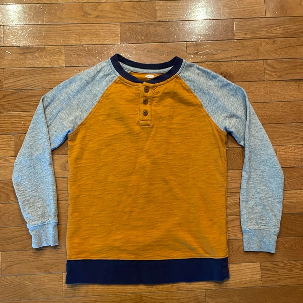 Old Navy Mustard and Gray Kids Shirt